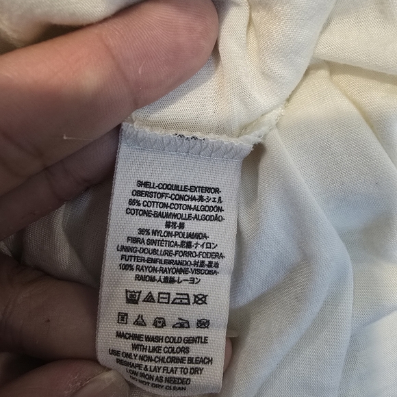 Free People Gypsy Mountain Ivory Lace 3/4 Sleeves Mini Dress Size L - Picture 9 of 10